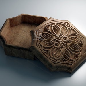 V-carved Jewelry Box - File per stampante CNC e 3D
