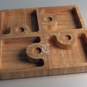Square Shaped Puzzle Tray - 3D STL file and vector files - Dxf, Svg, Eps, Pdf, Ai for CNC