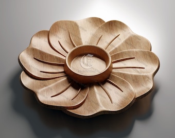 Blumenförmiges Tablett V2 - 3D STL Dateien für CNC und 3D Drucker