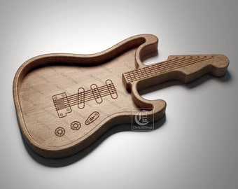 Guitar Tray 3 - 3D STL file and vector files (Svg, Dxf,Eps, Pdf, Ai) for CNC and 3d Printers
