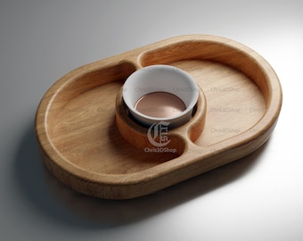 Oval Shaped Tray - 3D STL file and vector files - Dxf, Svg, Eps, Pdf, Ai for CNC
