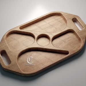 Serving Tray v2 -  3D STL file and vector files (Dxf, Svg, Eps, Pdf, Ai) for CNC