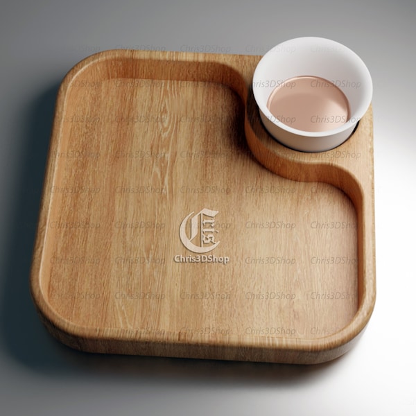 Square Shaped Tray -  3D STL file and vector files - Dxf, Svg, Eps, Pdf, Ai for CNC