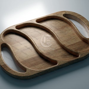Oval Serving Tray 3 - 3D STL file and vector files (Dxf, Svg, Eps, Pdf, Ai) for CNC