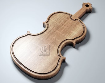 Violin Cutting Board - Digital Files for CNC Router (svg, dxf, eps, ai, pdf)