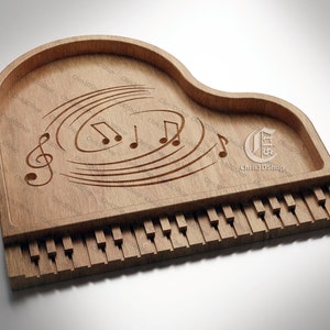 Piano Shaped Tray - 3D STL file and vector files - Dxf, Svg, Eps, Pdf, Ai for CNC and 3d Printers