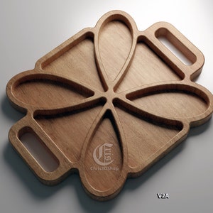 Square Tray V2 - 3D STL and Vector Files for CNC and 3D Printer (stl, dxf, svg, eps, ai, pdf)