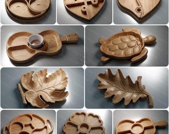 10 Trays Pack V2- Files For CNC (4 - STL, 6 - STL, Dxf, Svg, Eps, Pdf, Ai)