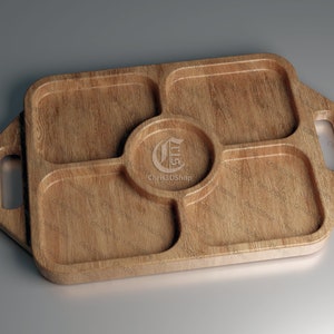 Serving Tray - 3D STL and Vector Files  for CNC (stl, dxf, svg, eps, ai, pdf)