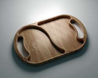 Oval Serving Tray 2-  Files for CNC (Svg, Dxf, Eps, Pdf, Ai, STL)