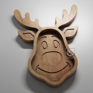 Rudolph Tray - 3D STL file and vector files (Svg, Dxf, Eps, Pdf, Ai) for CNC
