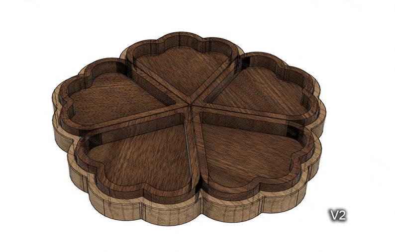 Flower Shaped Tray 3D STL File and Vector Files Dxf Svg | Etsy