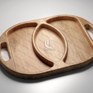 Oval Serving Tray - 3D STL file and vector files (Dxf, Svg, Eps, Pdf, Ai) for CNC
