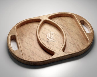 Bandeja de servicio ovalada - Archivos 3D STL y archivos vectoriales (Dxf, Svg, Eps, Pdf, Ai) para CNC