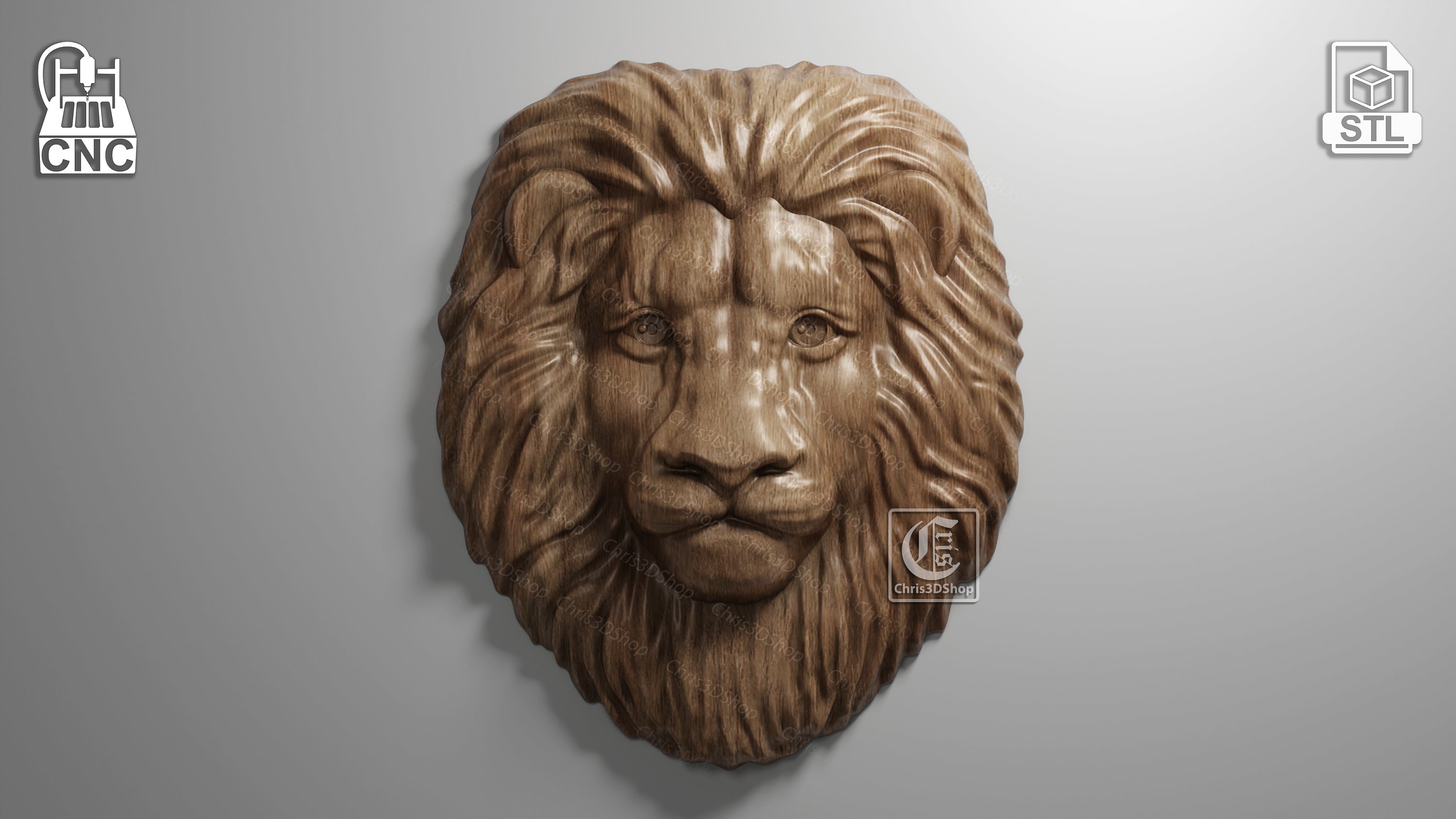 Lion Head 3D STL File for CNC Etsy Australia