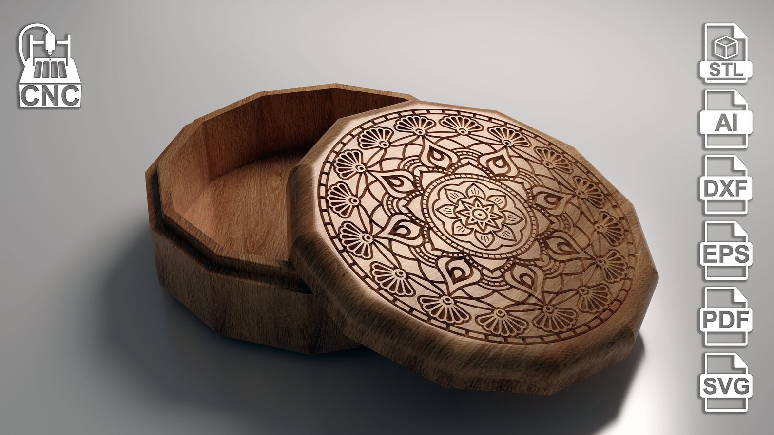 Jewelry Box 3D STL Files and Vector Files svg dxf eps Etsy