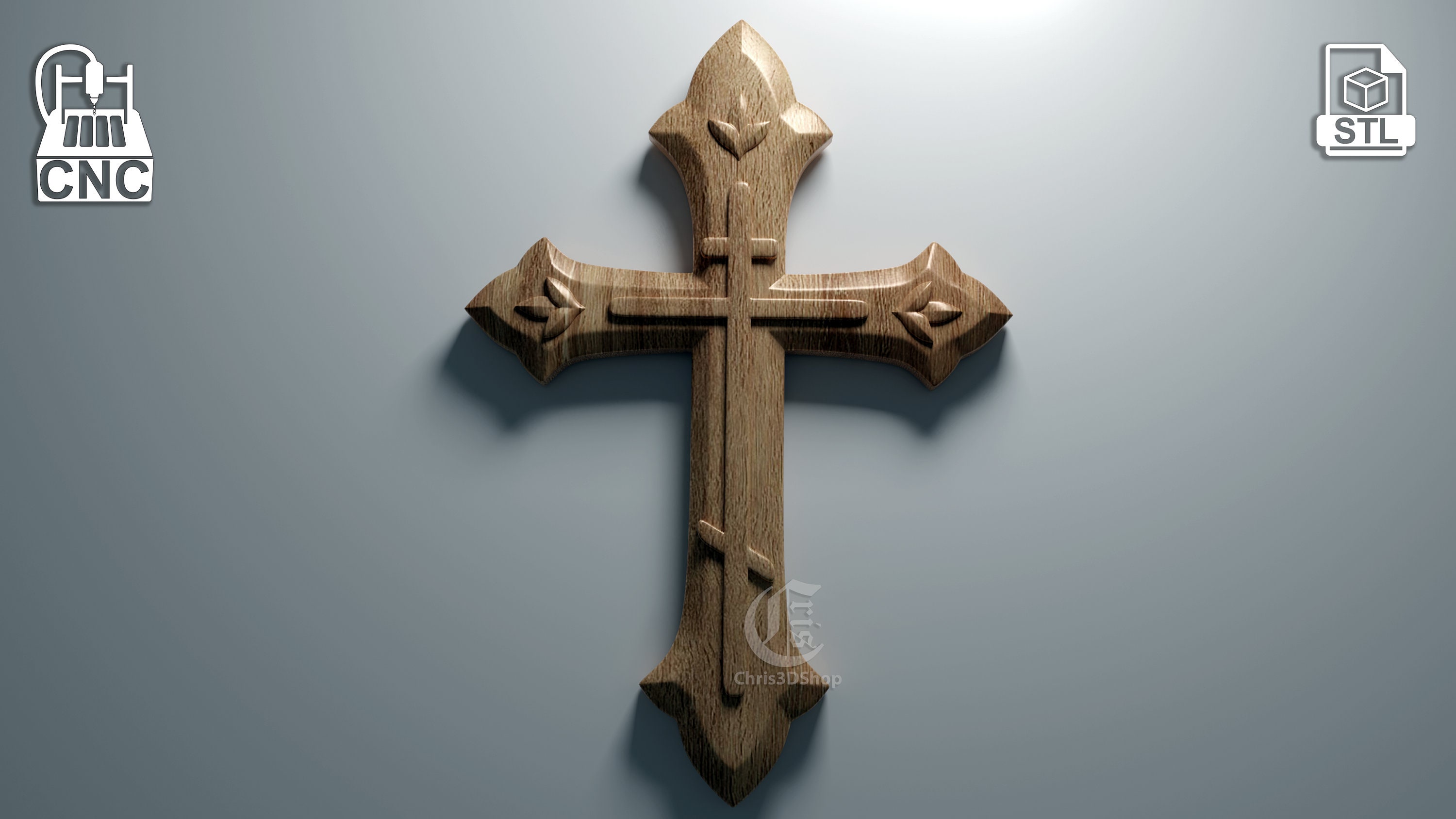 Cross 4 3D STL File for CNC and 3D Printer - Etsy Israel
