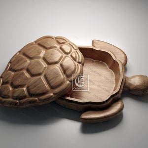 Boîte à bijoux en forme de tortue - Fichiers pour imprimantes CNC et 3D