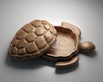 Turtle Shaped Jewelry Box - Files for CNC and 3D Printers