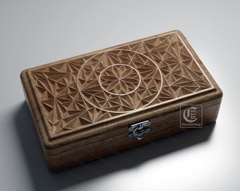 V-Carved Rectangular Jewelry Box - Files for CNC and 3D Printer