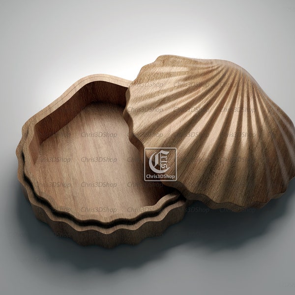 Sea Shell Jewelry Box - Files for CNC and 3D Printer