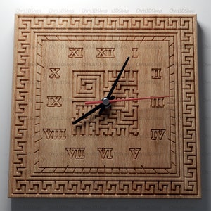 V-carved Clock 5 - Files for CNC (svg, dxf, eps, ai, pdf)