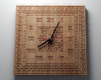 V-carved Clock 5 - Files for CNC (svg, dxf, eps, ai, pdf)