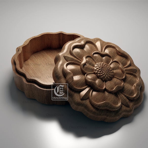 Tudor Rose Jewelry Box - Files for CNC and 3D Printer