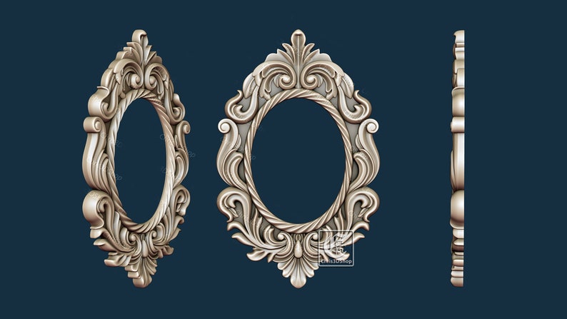 Cadre de style baroque Fichier STL 3D pour CNC image 2