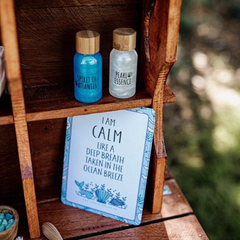 Moonlight Waters MINDFUL Magic - Potion Kit for kids with affirmations- Nature based and Non Toxic ingredients - Mermaids - Bio Glitter image 7