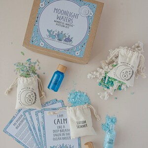Moonlight Waters MINDFUL Magic - Potion Kit for kids with affirmations- Nature based and Non Toxic ingredients - Mermaids - Bio Glitter image 4