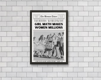 Stampa del giornale Women Times, illustrazione in bianco e nero (scaricabile)