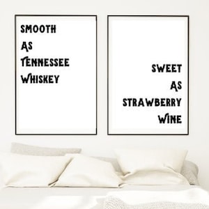 Tennessee Whiskey PDF Pobierz | Plakat z grafiką barową | Sztuka ścienna z truskawkowym winem | Sztuka ścienna do sypialni | Wystrój domu | Pobieranie cyfrowe 2 wydruki