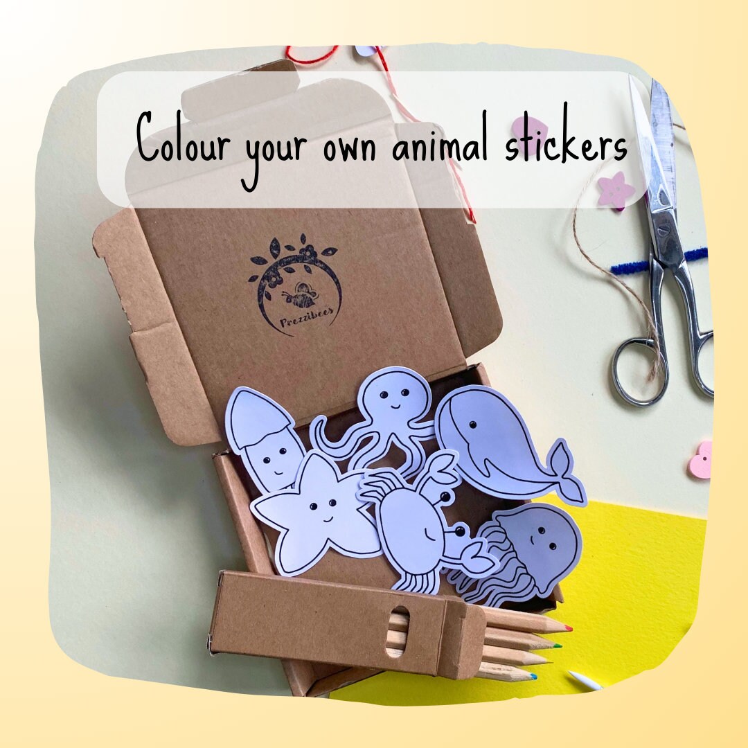 Sticker Colouring Kit Sticker DIY Kit Make Your Own Sticker Etsy