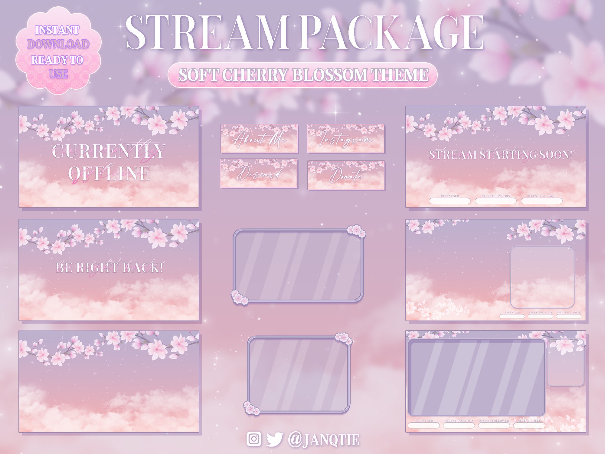 Chat Box Twitch Overlay Sakura Cherry Blossom (Download Now) 