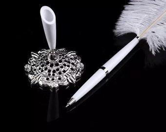 Luxus Stift Elegant Kugelschreiber pen wedding Hochzeit mit Ständer gold / silber