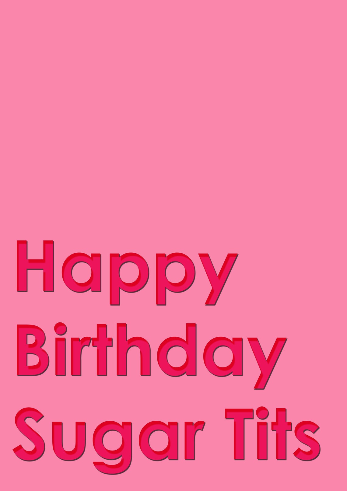 Happy Birthday Sugar Tits Greetings Card Positive Card Etsy