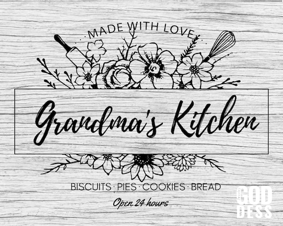 Grandma's Kitchen Sign SVG for Queen of the Kitchen or Cooking Mom as Chef  Apron or Kitchen Quote Decor SVG, Mom's Kitchen, Cut File, Cricut -   Hong Kong