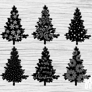 Merry Christmas Tree SVG With Ornament for Christmas Decor or Shirt, Pine Tree, Happy Xmas, Cut File, Cricut