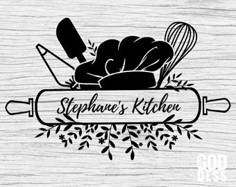 Kitchen Monogram SVG or Baking SVG for Mom's Kitchen decor, Love Backing, Cut File, Cricut