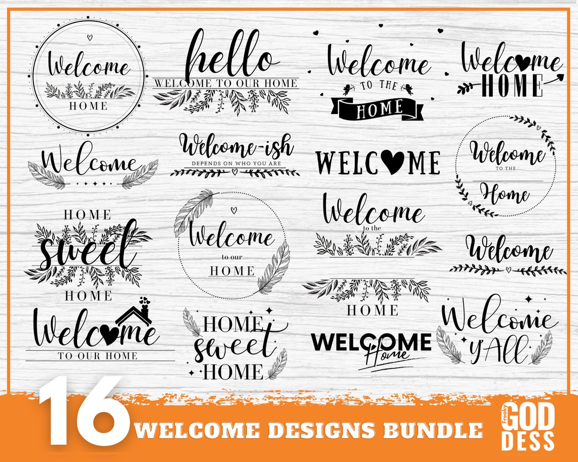 Welcome Home SVG Bundle for Porch Sign, Doormat, Farmhouse Sign as Home ...