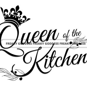 Queen of the Kitchen SVG for Chef Apron or Cooking Mom, Cut File, Cricut