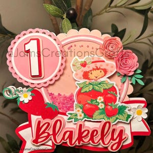 Strawberry Shortcake | Strawberry Short Cake Topper | Strawberry Shortcake Birthday | Strawberry Shortcake Cake | Pink Birthday