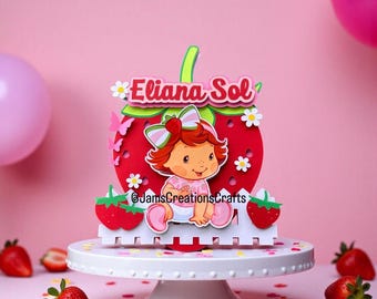 Erdbeere Shortcake Kuchen Topper | Beere Süße | Beere erster Geburtstag Dekor