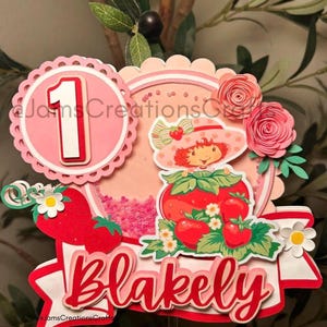 Strawberry Shortcake | Strawberry Short Cake Topper | Strawberry Shortcake Birthday | Strawberry Shortcake Cake | Pink Birthday
