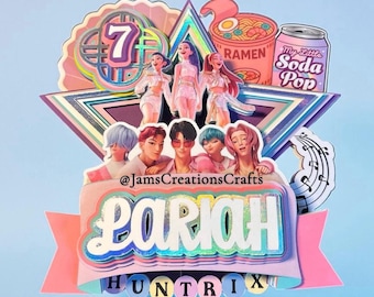 Kpop Birthday Cake Topper | Custom Anime Party Decor