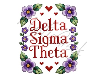 Embroidered Delta Sigma Theta Sorority Inc Greek Letter African Violet 1913  D9 Greek Transparent PNG Digital Download