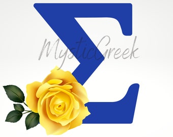 Pigment-Rho 1922 gelbe Rose Griechischer Buchstabe D9 griechischer transparenter PNG digitaler Download