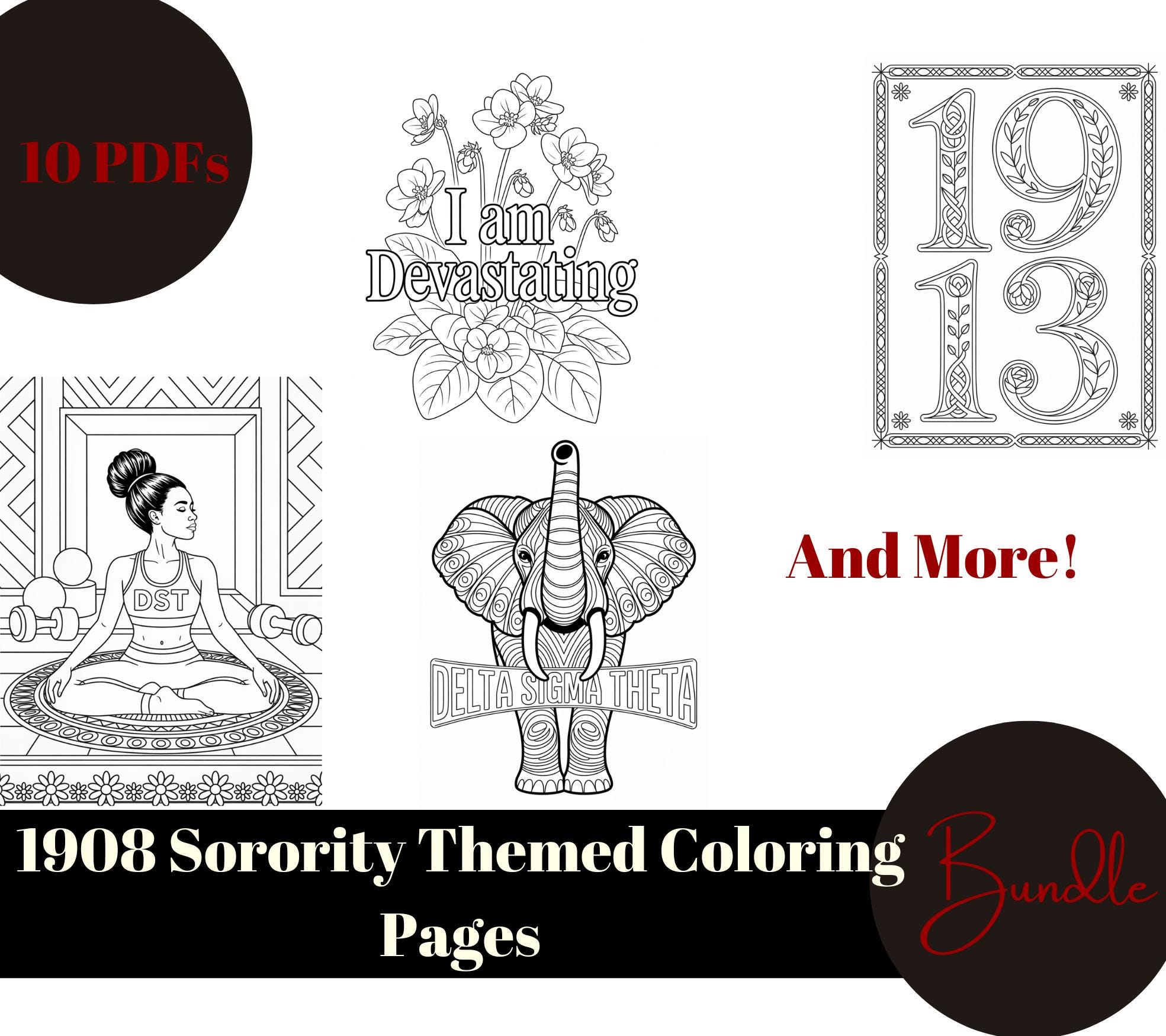 Sigma Coluring In Delta Sigma Theta 1913 Coloring Pages Printable | 10 Sorority Themed ...
