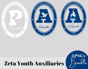 Zeta Phi Beta Sorority Pearlette Archonette Amicette Logo  Inc 1920 Service D9 Greek Transparent PNG Digital Bundle Download